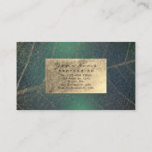トロピックゴールドフォイルハーブ自然セラピストカリグリーン 名刺 (裏面)