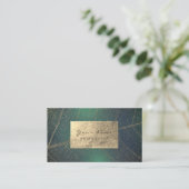 トロピックゴールドフォイルハーブ自然セラピストカリグリーン 名刺 (スタンド正面)