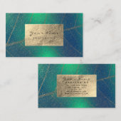 トロピックゴールドフォイルボタニカルハーブ自然療法 名刺 (正面/裏面)