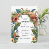 トロピックジャングルアーチエキゾチックフローラサマー結婚ズ 招待状 (スタンド正面)