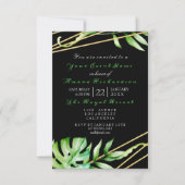 トロピックジャングル白黒ストライプパーティー枠 招待状 (正面)