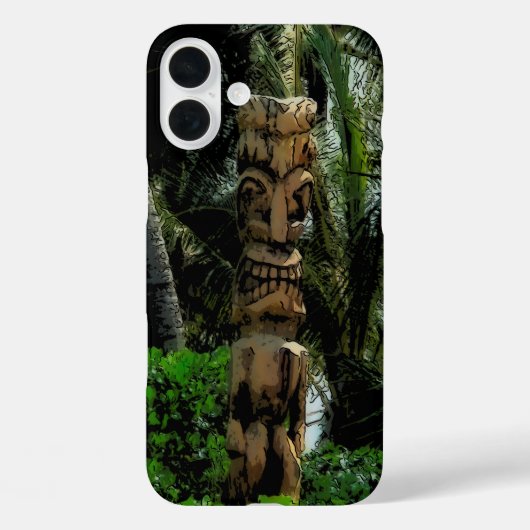 トロピックビーチティキ図解入りの、写真付きのハワイアン Case-Mate iPhoneケース (裏面)