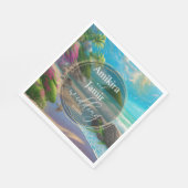 トロピックビーチフェイク背景結婚グリッター スタンダードランチョンナプキン (角)