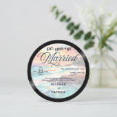 トロピックビーチミュージックビニールオールワンフォト結婚QR 招待状 (スタンド正面)