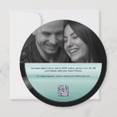 トロピックビーチミュージックビニールオールワンフォト結婚QR 招待状 (裏面)