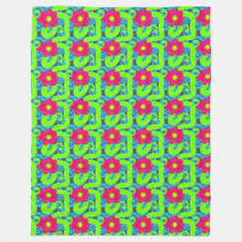 トロピックフローラプリントフリース フリースブランケット