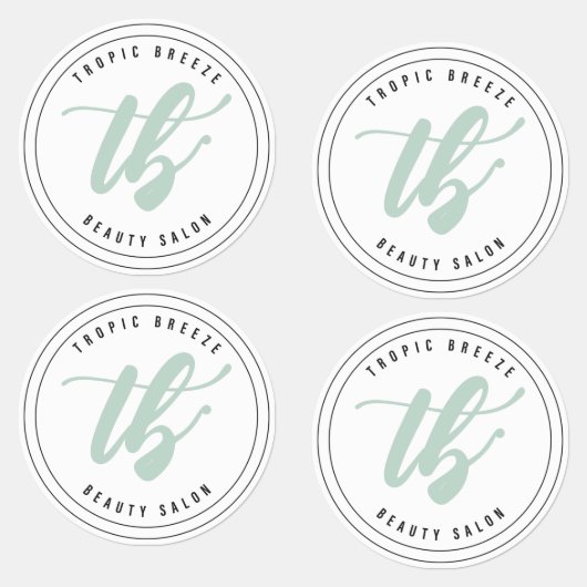 トロピックブリーズティール(緑がかった色)ミント&ピンクカンパニーロゴ ラベル (グループ)