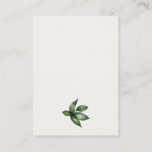 トロピックレインフォレストトゥーカンおむつラッフルベビーシャワー エンクロージャーカード (裏面)