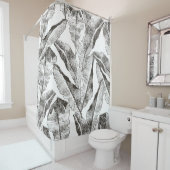 トロピック植物フローラシームレスなジャングルパターン。プリン シャワーカーテン (インサイチュ)