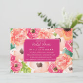 トロピック水カラーフローラブライダルシャワー招待 招待状 (スタンド正面)