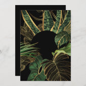 トロピック葉旗、緑のジャングル植物と黄金 シーズンカード (正面/裏面)