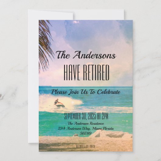 トロピック退職イベントパーティーカップルズ 招待状 (正面)