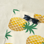 トロピック金ゴールドパイナップルイエローヒューズ ビーチタオル (インサイチュ)