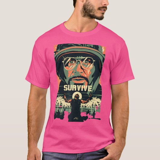 トロピック雷電生き延びおもしろい映画 Tシャツ (正面)
