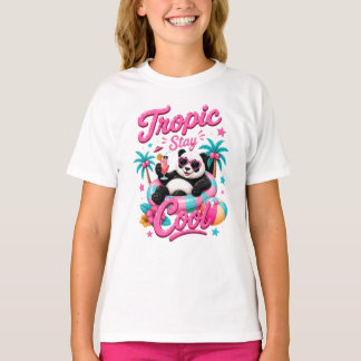 トロピック ステイ クール パンダ トロピカル ガールズTシャツ Tシャツ