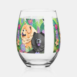 トロピックTANGOレッドブラックチャウ ステムなしワイングラス