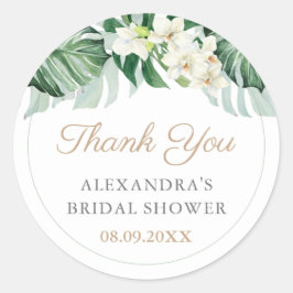 トロピッスタイリッシュクの葉のウェディングシャワー ラウンドシール