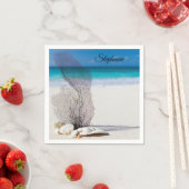 トロピッパーソナライズされたクシェルコーラルカクテルナプキンス スタンダードカクテルナプキン (インサイチュ)