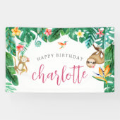 トロピッパーソナライズされたクジャングル子供の誕生日パーティー 横断幕 (横)