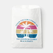 トロピッパーソナライズされたクパームツリーサンセットビーチパーティー フェイバーバッグ (正面)
