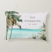 トロピッパーソナライズされたクパーム離れツリービーチ アクセントクッション (裏面)