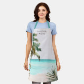 トロピッパーソナライズされたクパーム離れツリービーチ エプロン (着用した状態)
