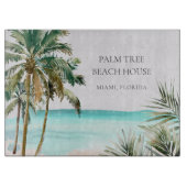 トロピッパーソナライズされたクパーム離れツリービーチ カッティングボード (正面)