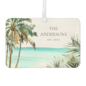 トロピッパーソナライズされたクパーム離れツリービーチ カーエアーフレッシュナー (裏面)