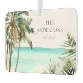 トロピッパーソナライズされたクパーム離れツリービーチ カーエアーフレッシュナー (左)