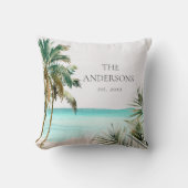 トロピッパーソナライズされたクパーム離れツリービーチ クッション (正面)