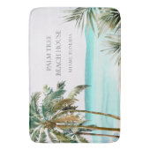 トロピッパーソナライズされたクパーム離れツリービーチ バスマット (正面縦)