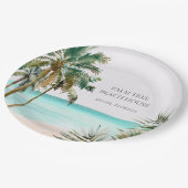 トロピッパーソナライズされたクパーム離れツリービーチ ペーパープレート (アングル)
