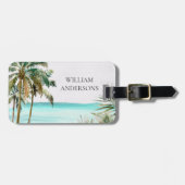 トロピッパーソナライズされたクパーム離れツリービーチ ラゲッジタグ (正面横)