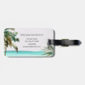 トロピッパーソナライズされたクパーム離れツリービーチ ラゲッジタグ (裏面横)