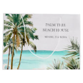 トロピッパーソナライズされたクパーム離れツリービーチ ラージペーパーバッグ (裏面)