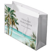 トロピッパーソナライズされたクパーム離れツリービーチ ラージペーパーバッグ (正面アングル)