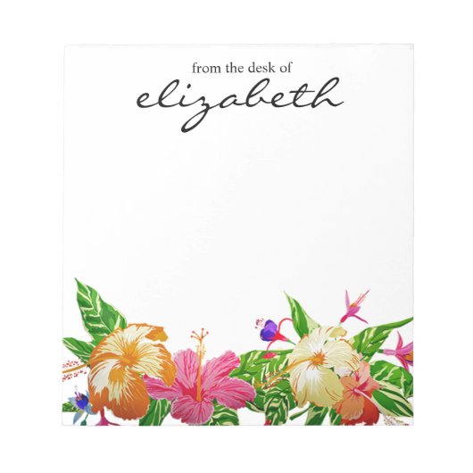 トロピッパーソナライズされたクモダンウォーター色フローラ ノートパッド (正面)