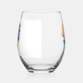 トロピッパーソナライズされたク水色エンジェルフィッシュ ステムなしワイングラス (右)