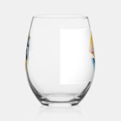 トロピッパーソナライズされたク水色エンジェルフィッシュ ステムなしワイングラス (左)