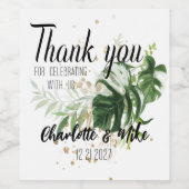 トロピッパーソナライズされたク結婚に好きお礼を ワインラベル (シングルラベル)