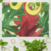 トロピッパーソナライズされたク離れ植物性ジャングルカエル キッチンタオル (折り畳み)