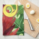 トロピッパーソナライズされたク離れ植物性ジャングルカエル キッチンタオル (四つ折り)