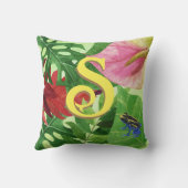 トロピッパーソナライズされたク離れ植物性ジャングルカエル クッション (裏面)