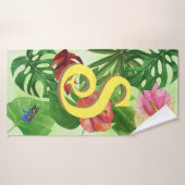 トロピッパーソナライズされたク離れ植物性ジャングルカエル バスタオル (バスタオル)