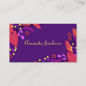 トロピッフェミニンクカラフルフラワーフローラスクリプト 名刺 (正面)