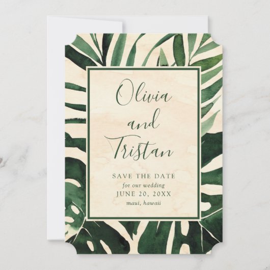 トロピッモダンクのヤシの写真の保存日付 セーブザデート (正面)