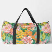 トロピッモダンクの花のパタパーソナライズされたーン名 ダッフルバッグ (正面)
