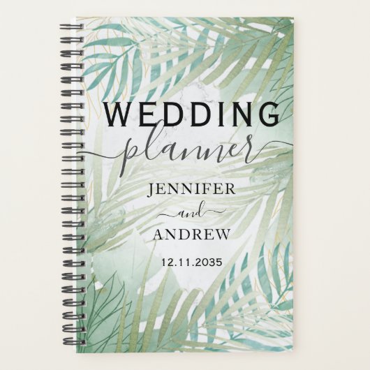 トロピッモダンクの葉セージ緑ウェディングプランナー プランナー手帳 (正面)