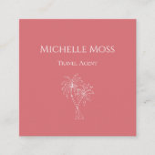 トロピッモダンクの葉ヤシの木の植物学 スクエア名刺 (正面)