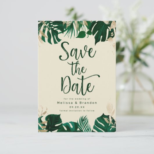 トロピッモダンクをテーマ葉にした金ゴールド結婚のテーマ セーブザデート (スタンド正面)